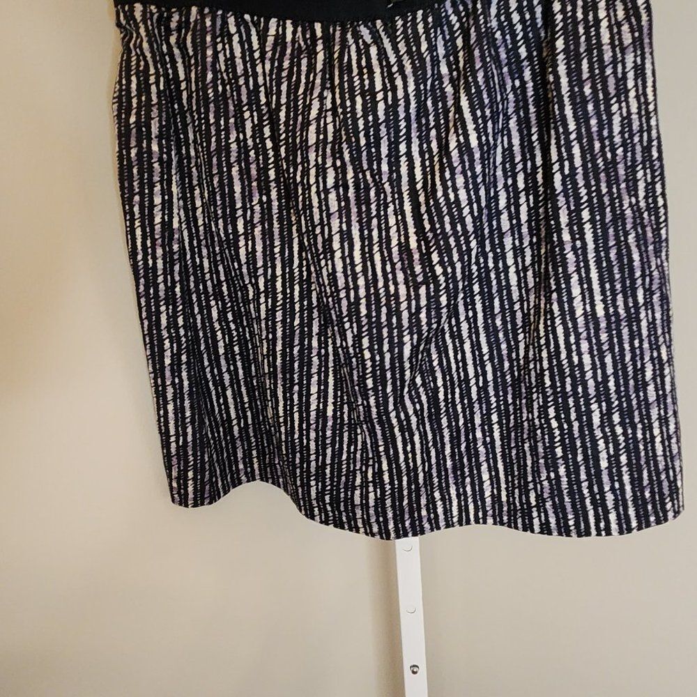 Loft Navy Blue Striped Pattern Skirt - Picture 9 of 9